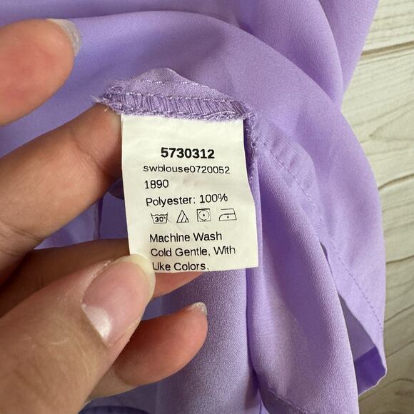 Shein Purple Hi-Low Short Sleeve Blouse Size XS - Picture 5 of 6